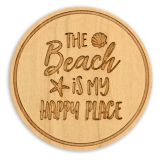 Wood Coaster - The Beach is My Happy Place