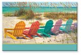 Souvenir Magnet - Beach Scene with Adirondack Chairs