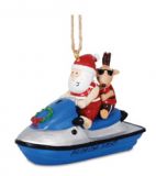 Resin Ornament - Santa & Reindeer on Jet Ski