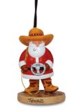 Resin Ornament - Santa with  Huge Belt Buckle & Cowboy Hat