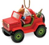 Resin Ornament - Santa in Jeep