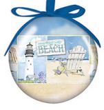 Ball Ornament - Coastal Collage