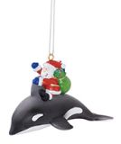 Resin Ornament - Orca with Santa