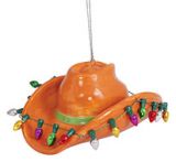 Ceramic Ornament - Cowboy Hat with Lights
