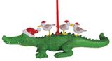 Resin Ornament - Alligator with 3 Birds