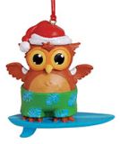 Resin Ornament -Surfing Owl