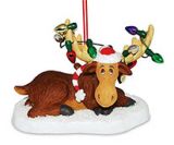 Resin Ornament - Moose with Bunny