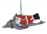 Resin Ornament - Santa Swimming with Dolphin