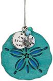 Wood Ornament with Metal Charms - Sand Dollar - On Beach Time