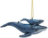 Glossy Resin Ornament - Humpback with Baby