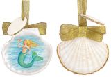 Resin Ornament -Scallop Shell Painting - Mermaid