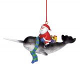 Resin Ornament - Santa Riding a Narwhal