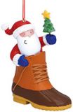 Resin Ornament - Santa in a Field Boot