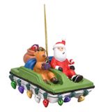 Resin Ornament - Paddle Boating Santa and Friend