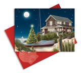 Embellished Christmas Cards - Moonlit Beach House