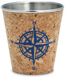 Cork Shot Glass - Compass Rose