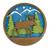 Laser Cut Wood Magnet - Moose