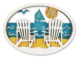 Laser Cut Wood Magnet - Adirondack Chairs