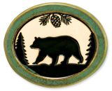 Pottery Disk Magnet - Bear