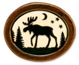 Pottery Disk Magnet - Moose