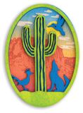 Laser Cut Wood Magnet - Saguaro