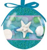 Ball Ornament - Photographic Sea Glass and Shells
