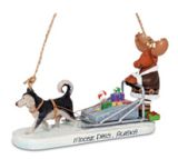 Resin Ornament - Moose Driving Dog Sled