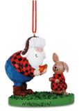 Resin Ornament - Santa with Carrot & Bunny