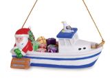 Resin Ornament - Santa in Lobster Boat