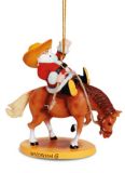 Resin Ornament - Santa Riding Rodeo Horse