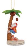 Resin Ornament - Santa Climbing Palm