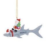 Resin Ornament - Santa Riding Hammerhead Shark