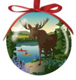 Ball Ornament - Moose Reflection