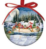 Ball Ornament - Birchbark Canoe