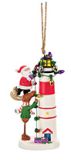 Resin Ornament - Moose Santa Lighthouse with Lights