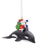Resin Ornament - Orca with Santa