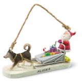 Resin Ornament - Santa Sledding