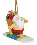 Resin Ornament - Santa Surfing