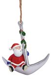 Resin Ornament - Santa on Anchor