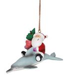 Resin Ornament - Santa on Dolphin 