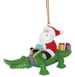 Resin Ornament - Santa on Alligator