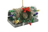 Wood Ornament - Lobster Trap with Lights