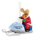 Resin Ornament - Moose on Snowmobile