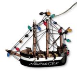 Wood Ornament - Pirate Ship with Lights