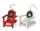 Wood Ornament - Adirondack Chair - assorted colors