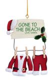 Metal Ornament - Gone to Beach Santa