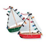 Wood Ornament - Sailboat with Lights