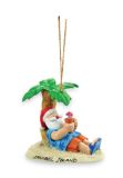 Resin Ornament - Santa Under Palm