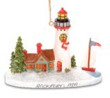 Resin Ornament - Lighthouse with  Sailboat