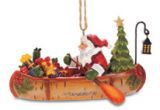 Resin Ornament - Santa in Birch Canoe